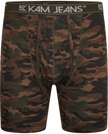 Kam Jeans 813 Camo Print Boxers Charcoal Khaki - Bokserki - Bokserki 2XL-12XL