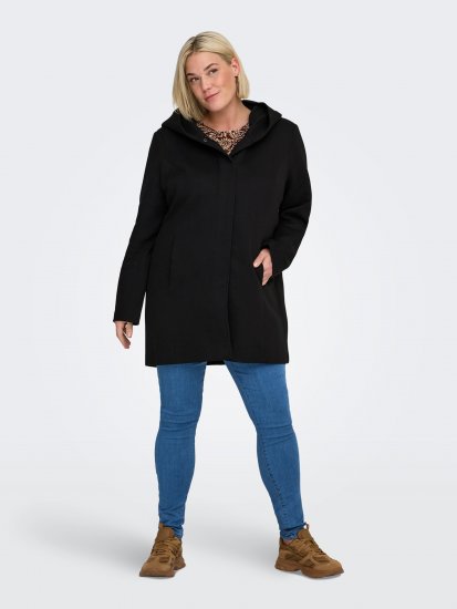 Only Carmakoma Sedona Light Coat Black - Płaszcze zimowe - 