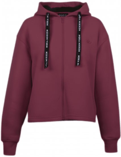 Nora Mikken GERTRUD Cropped Hoodie Burgundy - Bluzy & bluzy z kapturem - 