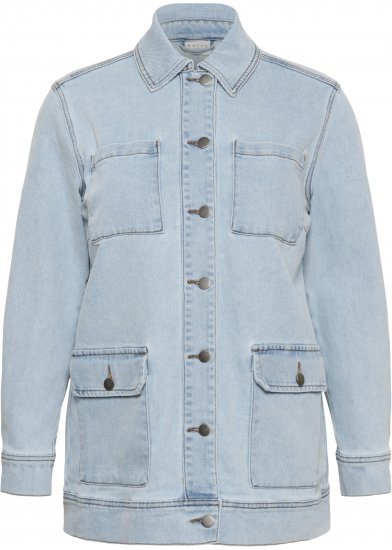Kaffe Curve Ninna Casual Jacket Light Blue Washed - Kurtki - 