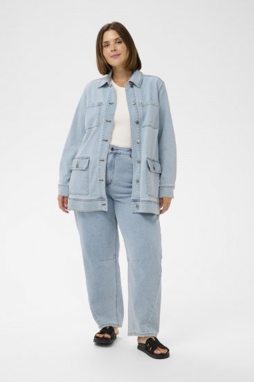 Kaffe Curve Ninna Casual Jacket Light Blue Washed - Kurtki - 