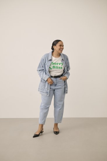 Kaffe Curve Ninna Casual Jacket Light Blue Washed - Kurtki - 