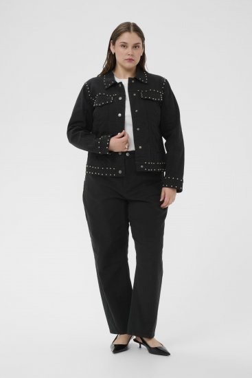 Kaffe Curve Brenn Twill Jacket Washed Black - Kurtki jeansowe - 
