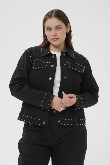 Kaffe Curve Brenn Twill Jacket Washed Black - Kurtki jeansowe - 