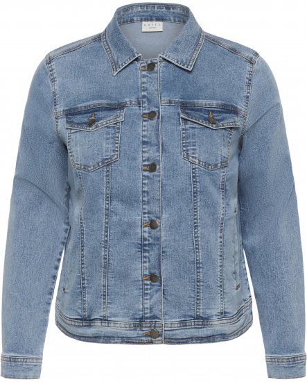 Kaffe Curve Vilana Denim Jacket Washed Blue - Kurtki jeansowe - 
