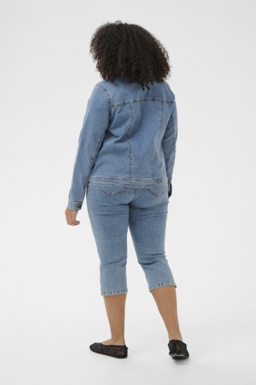 Kaffe Curve Vilana Denim Jacket Washed Blue - Kurtki jeansowe - 