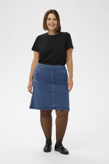Kaffe Curve Leni Denim Skirt Blue - Spódnice - 