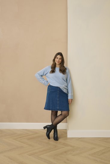 Kaffe Curve Leni Denim Skirt Blue - Spódnice - 