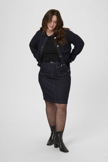 Kaffe Curve Roria Denim Skirt Dark Blue - Spódnice - 