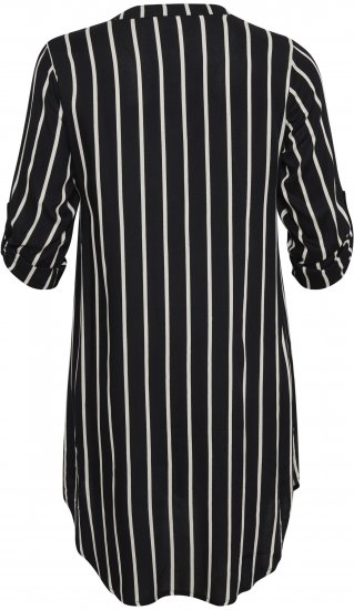 Kaffe Curve Milana Shirt Sukienka Czarny / Chalk pasek - Sukienki - 