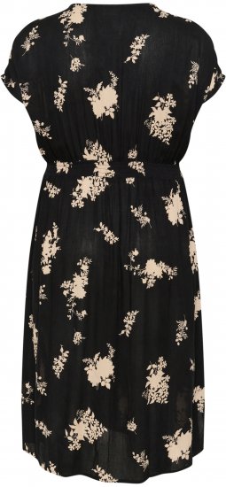 Kaffe Curve Jenna Sukienka Czarny/Brown Flower print - Sukienki - 
