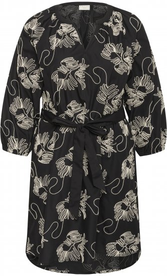 Kaffe Curve Kimmie Dress Black Chalk Embroidery - Sukienki midi - 