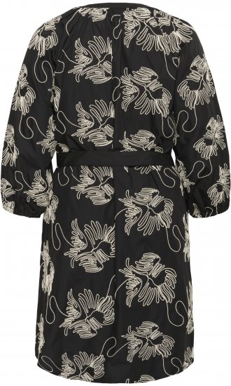 Kaffe Curve Kimmie Dress Black Chalk Embroidery - Sukienki midi - 