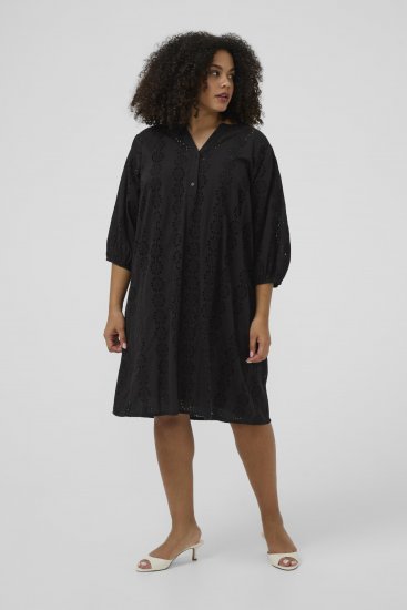 Kaffe Curve Dina Dress Black Deep - Sukienki midi - 