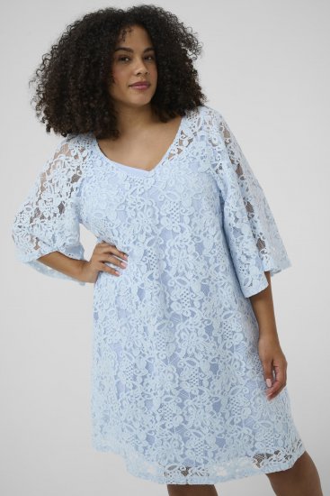 Kaffe Curve Lucy Dress Nantucket Breeze Blue - Sukienki midi - 