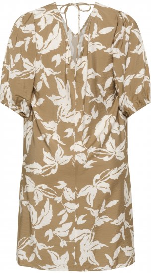 Kaffe Curve Marla Dress Oak Chalk Leaf - Sukienki midi - 