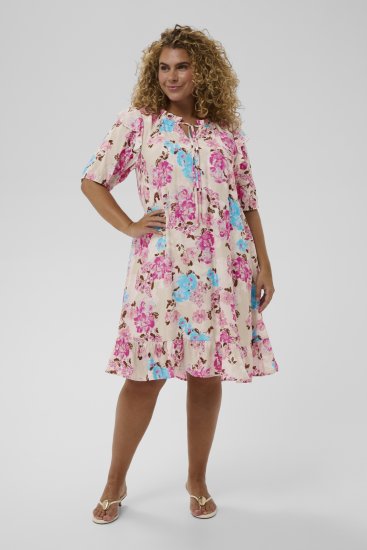 Kaffe Curve Hayley Dress Multi Color Flower - Sukienki midi - 