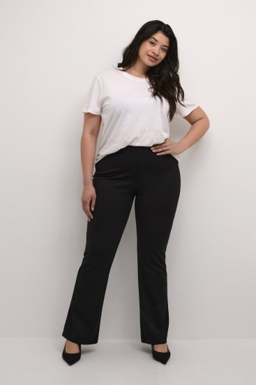 Kaffe Curve Jenna Rozszerzane legginsy Głęboka czerń - Jeansy & Spodnie w Dużych Rozmiarach – Plus Size - 