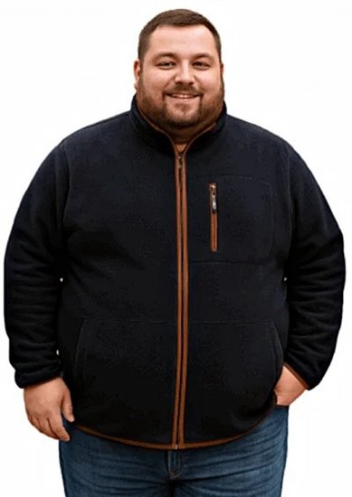 Espionage FL048 Microfleece Jacket Navy - Kurtki Męskie Duże Rozmiary - Kurtki Duże rozmiary 2XL-8XL