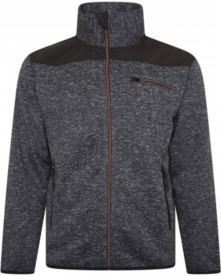 Kam jeans KV133 Twisted Marl Fleece Jacket Black - Kurtki Męskie Duże Rozmiary - Kurtki Duże rozmiary 2XL-8XL