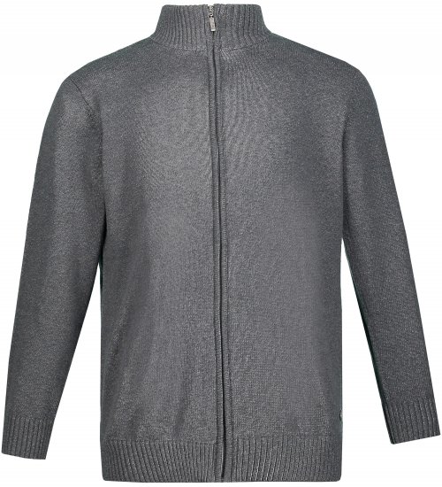 JP1880 Cardigan Knitted with Zipper Grey - Bluzy & bluzy z kapturem - Bluzy & Bluzy z kapturem 2XL-12XL