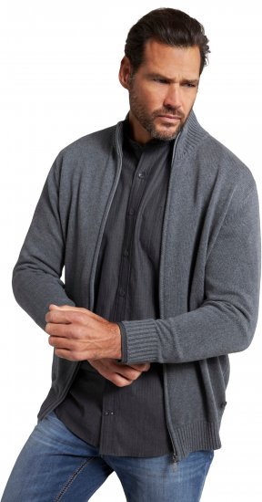 JP1880 Cardigan Knitted with Zipper Grey - Bluzy & bluzy z kapturem - Bluzy & Bluzy z kapturem 2XL-12XL
