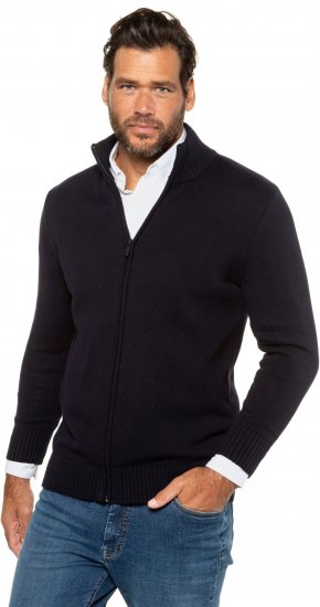 JP1880 Cardigan Knitted with Zipper Navy - Bluzy & bluzy z kapturem - Bluzy & Bluzy z kapturem 2XL-12XL
