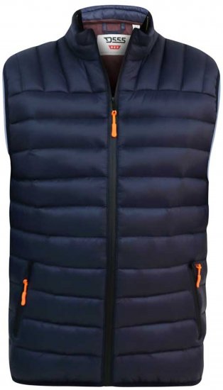 D555 WICKHAM 1 Puffer Gilet with Burgundy Lining Navy - Kamizelki - Kamizelki w dużych rozmiarach
