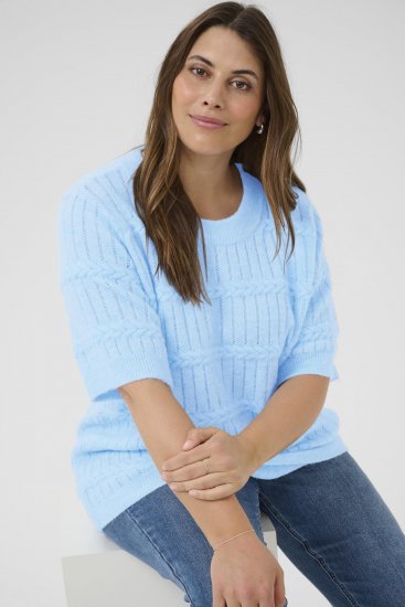 Kaffe Curve Minia Pullover Powder Blue Melange - Swetry dzianinowe - 