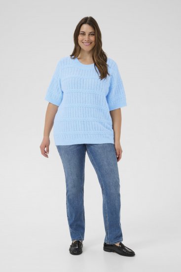 Kaffe Curve Minia Pullover Powder Blue Melange - Swetry dzianinowe - 