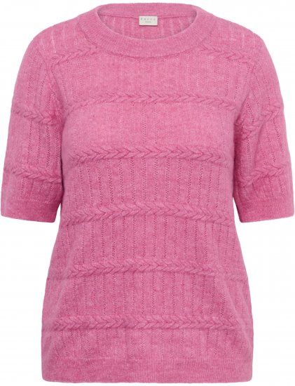 Kaffe Curve Minia Pullover Pink Power Melange - Swetry dzianinowe - 