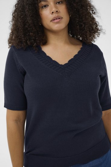 Kaffe Curve Leani Knitted Pullover Midnight Marine - Swetry dzianinowe - 