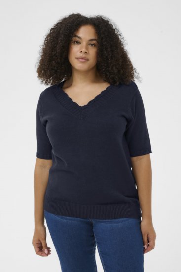 Kaffe Curve Leani Knitted Pullover Midnight Marine - Swetry dzianinowe - 