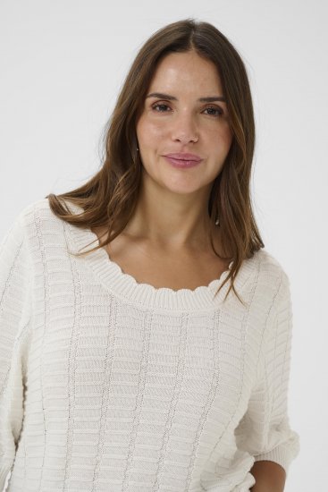 Kaffe Curve Lotia Pullover Chalk - Swetry dzianinowe - 