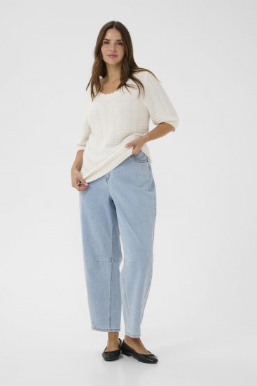 Kaffe Curve Lotia Pullover Chalk - Swetry dzianinowe - 