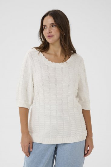 Kaffe Curve Lotia Pullover Chalk - Swetry dzianinowe - 