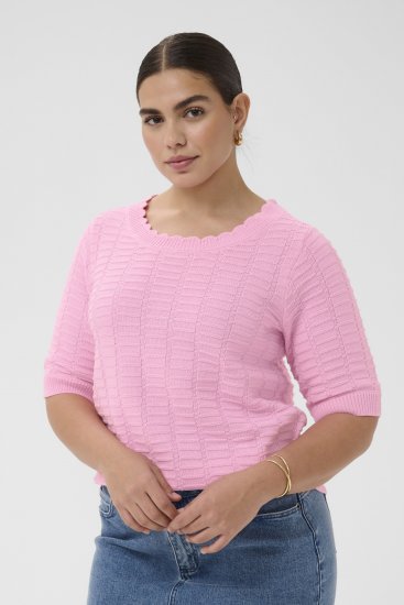 Kaffe Curve Lotia Pullover Pink Frosting - Swetry dzianinowe - 