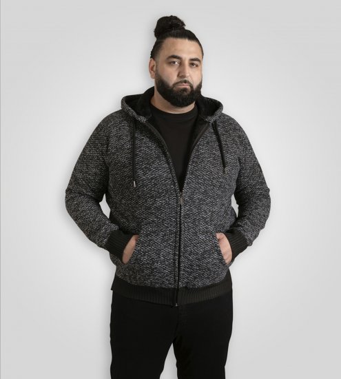 Duke Fareham Bonded Sherpa Lining Knitted Hoodie Grey - Bluzy & bluzy z kapturem - Bluzy & Bluzy z kapturem 2XL-12XL