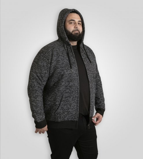 Duke Fareham Bonded Sherpa Lining Knitted Hoodie Grey - Bluzy & bluzy z kapturem - Bluzy & Bluzy z kapturem 2XL-12XL