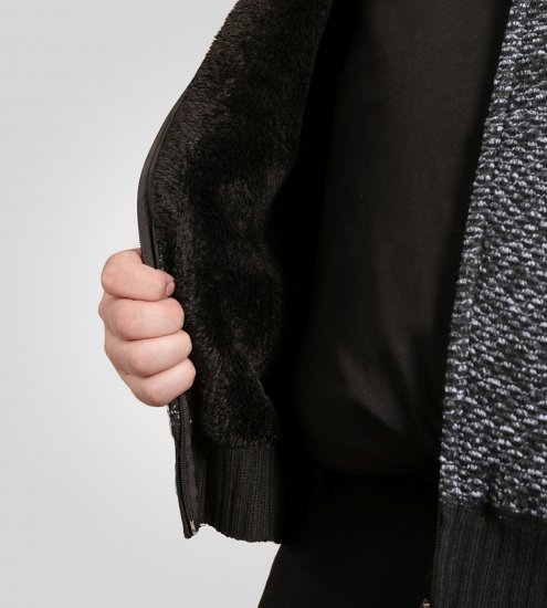 Duke Fareham Bonded Sherpa Lining Knitted Hoodie Grey - Bluzy & bluzy z kapturem - Bluzy & Bluzy z kapturem 2XL-12XL