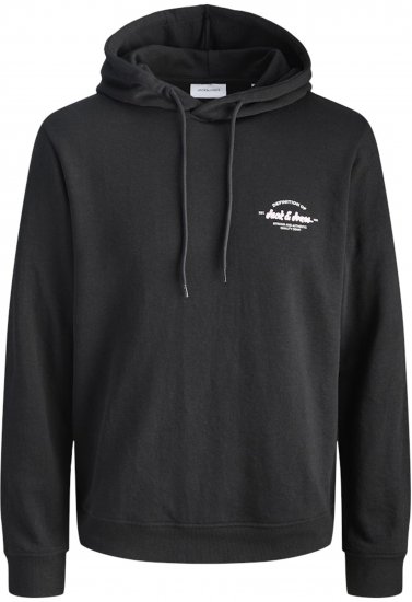 Jack & Jones Brandon Hoodie Black - Bluzy & bluzy z kapturem - Bluzy & Bluzy z kapturem 2XL-12XL