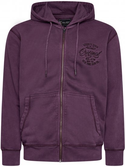 Kam Jeans 7082 Garment DYE with Zipper Hoodie Purple - Bluzy & bluzy z kapturem - Bluzy & Bluzy z kapturem 2XL-12XL