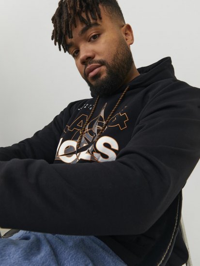 Jack & Jones Hunt Hoodie Black - Bluzy & bluzy z kapturem - Bluzy & Bluzy z kapturem 2XL-12XL