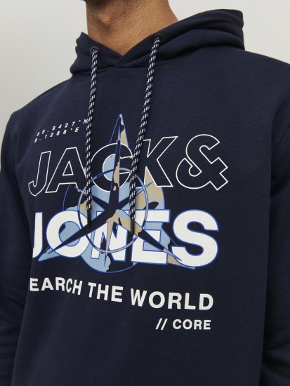 Jack & Jones Hunt Hoodie Navy - Bluzy & bluzy z kapturem - Bluzy & Bluzy z kapturem 2XL-12XL