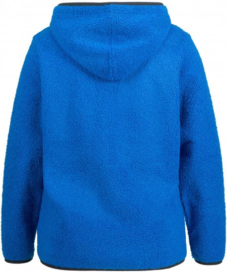 Ulla Popken Teddy Fleece Partial Zip Hoodie Royal Blue - Bluzy & bluzy z kapturem - 