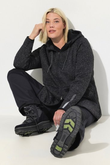 Ulla Popken Sweater Knit Fleece Hoodie Black - Bluzy & bluzy z kapturem - Przytulne bluzy, hoody i swetry
