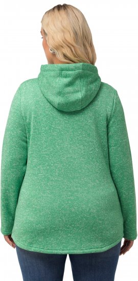 Ulla Popken Melange Knit Fleece Lined Hoodie Spring Green - Bluzy & bluzy z kapturem - 
