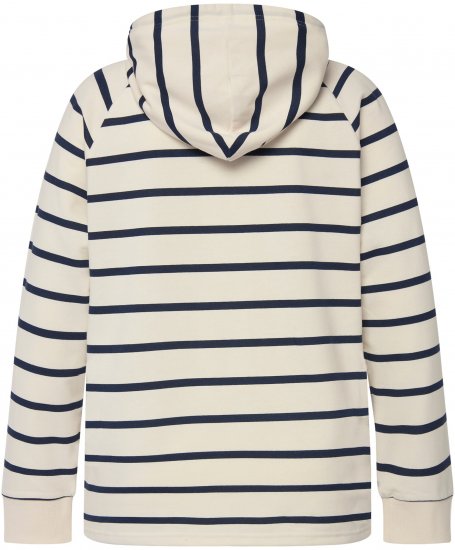 Ulla Popken Stripe Print Loungewear Hoodie Chalk - Bluzy & bluzy z kapturem - 