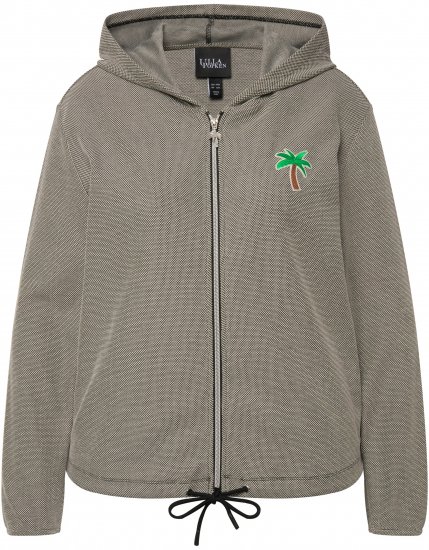 Ulla Popken Drawstring Hem Zip-Up Hoodie Grey - Bluzy & bluzy z kapturem - 