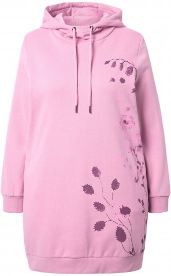 Ulla Popken Oversized Grass Graphic Hoodie Wildberry - Bluzy & bluzy z kapturem - 